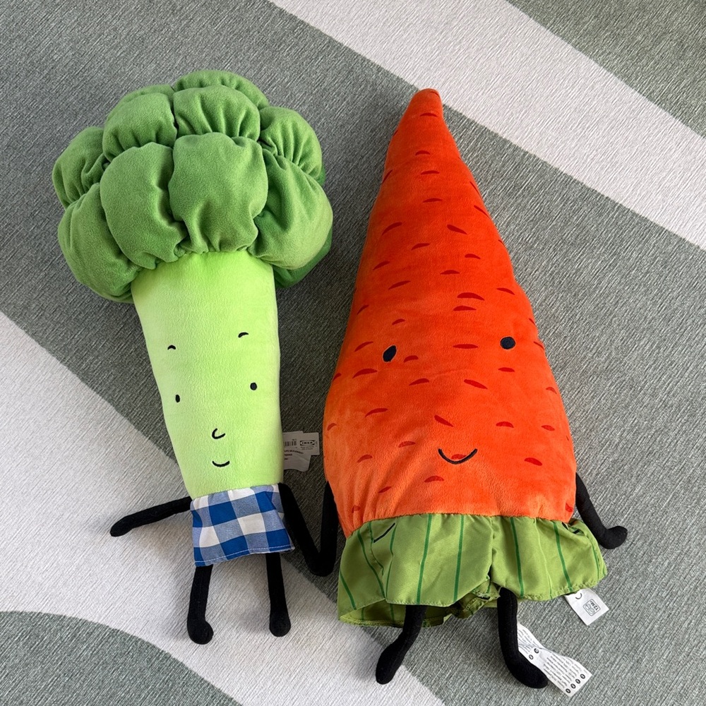 IKEA Plush Broccoli and Carrot Toy Set